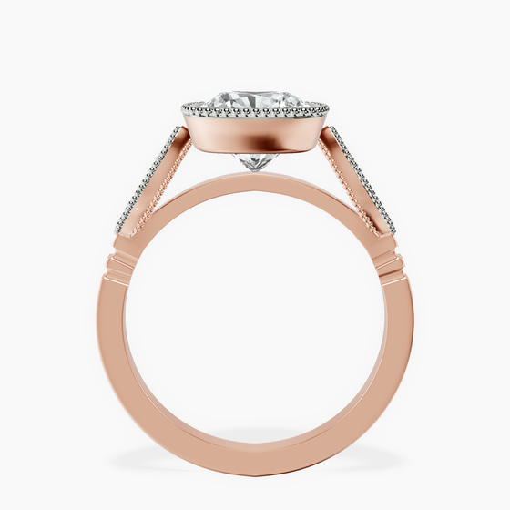 Everly Vintage Bezel Lab Diamond Ring left view