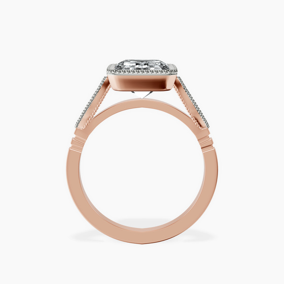 Everly Vintage Bezel Lab Diamond Ring left view