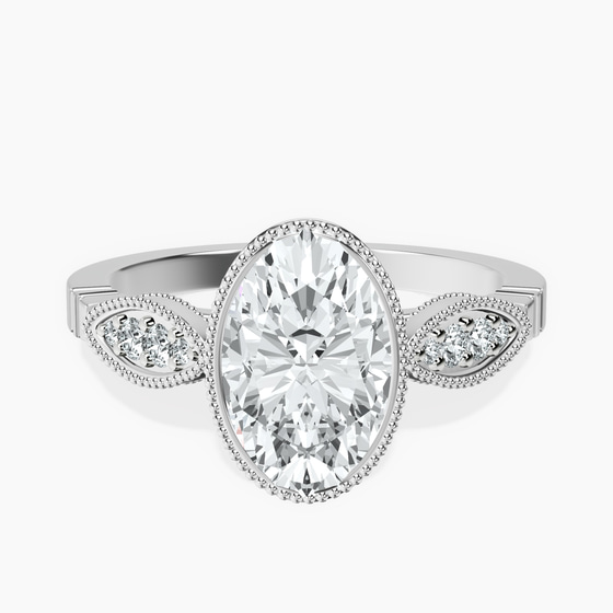 Everly Vintage Bezel Lab Diamond Ring front view