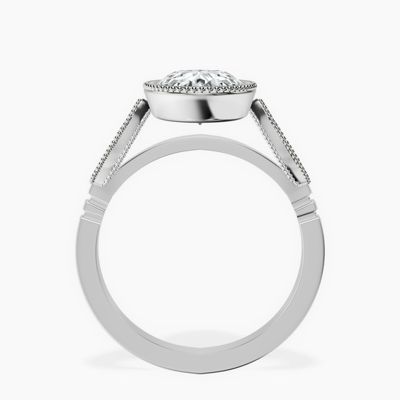 Everly Vintage Bezel Lab Diamond Ring left view