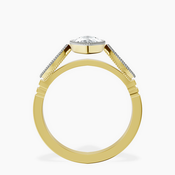 Everly Vintage Bezel Lab Diamond Ring left view