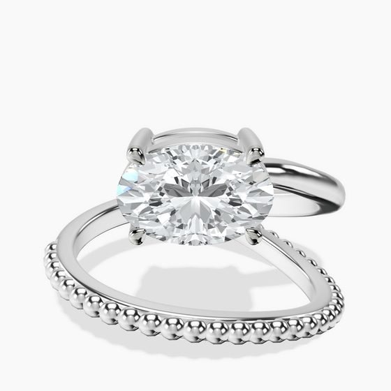 Crest Wrap Four Prong Solitaire Lab Diamond Ring front view