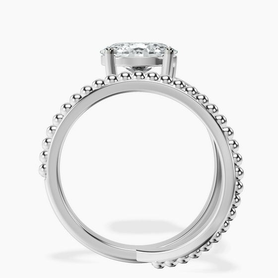 Crest Wrap Four Prong Solitaire Lab Diamond Ring left view