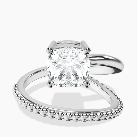 Crest Wrap Four Prong Solitaire Lab Diamond Ring front view