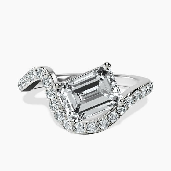 Aria Crest Half Pave Lab Diamond Ring front view