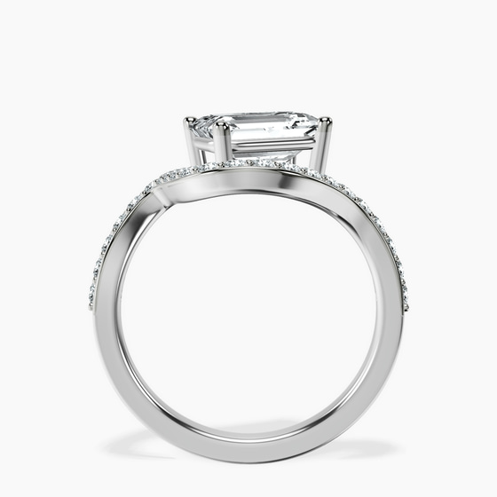 Aria Crest Half Pave Lab Diamond Ring left view