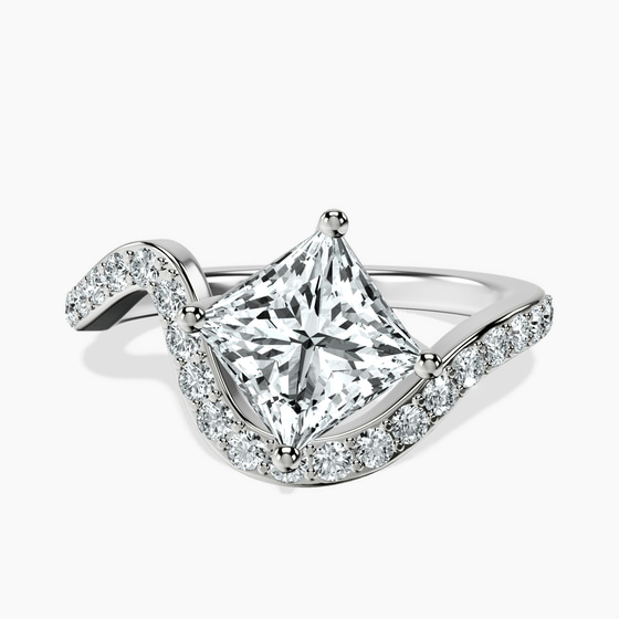Aria Crest Half Pave Lab Diamond Ring front view