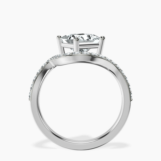 Aria Crest Half Pave Lab Diamond Ring left view