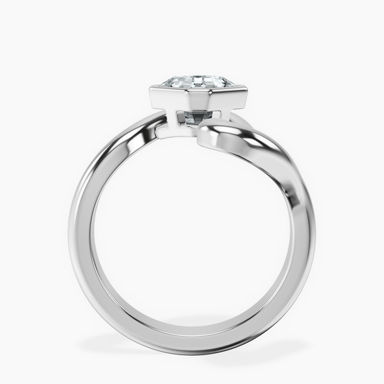 Vera Bezel Crest Lab Diamond Ring left view