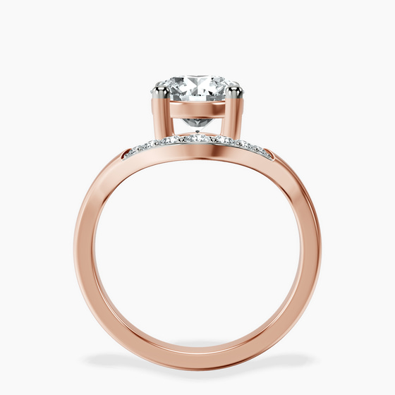 Curved Crest Lab Diamond Ring top view