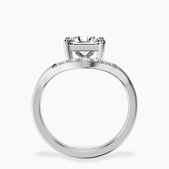 Curved Crest Lab Diamond Ring left view