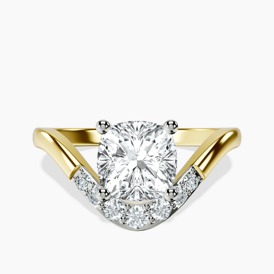 Curved Crest Lab Diamond Ring front view