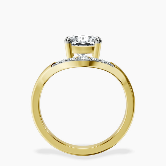 Curved Crest Lab Diamond Ring top view