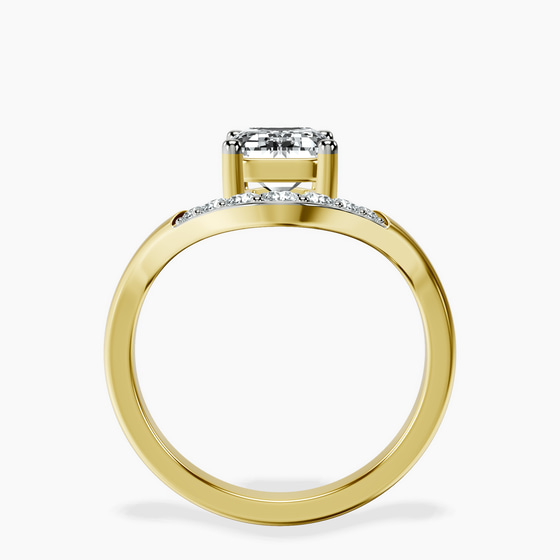 Curved Crest Lab Diamond Ring top view