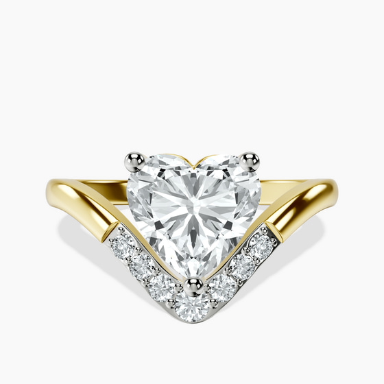 Curved Crest Lab Diamond Ring front view