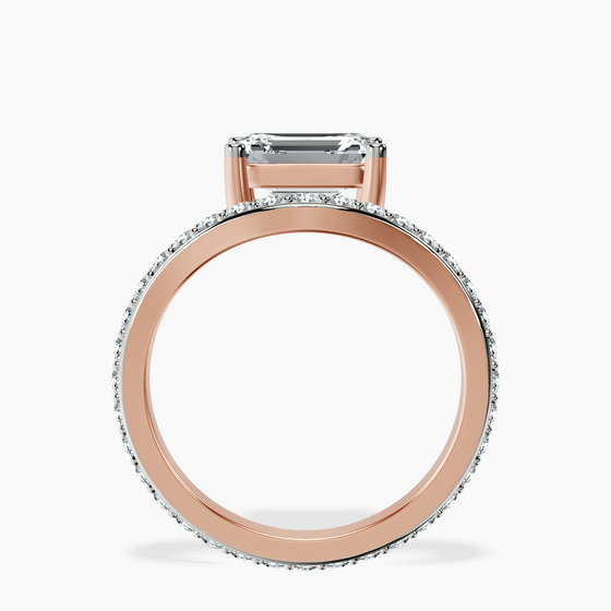 Pave Crest Lab Diamond Ring top view