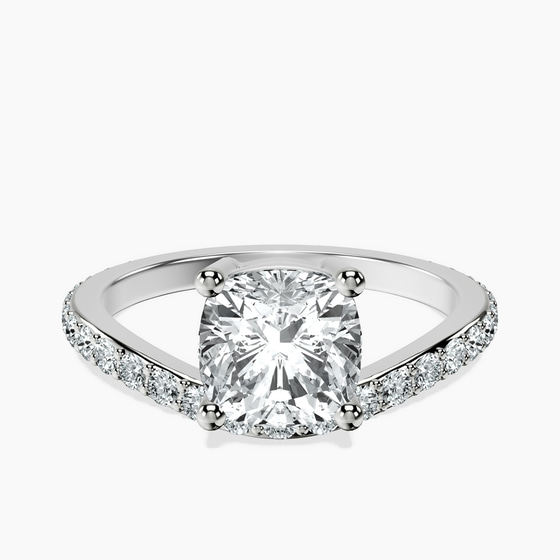 Pave Crest Lab Diamond Ring front view
