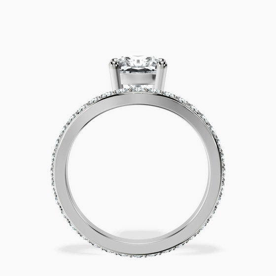 Pave Crest Lab Diamond Ring left view