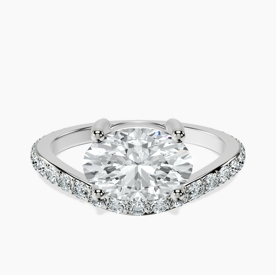 Pave Crest Lab Diamond Ring front view