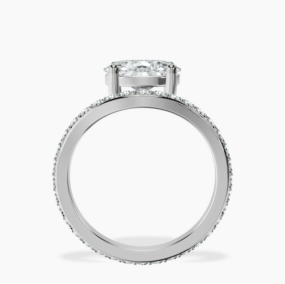Pave Crest Lab Diamond Ring top view