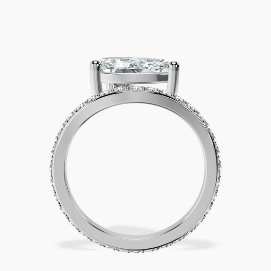Pave Crest Lab Diamond Ring top view