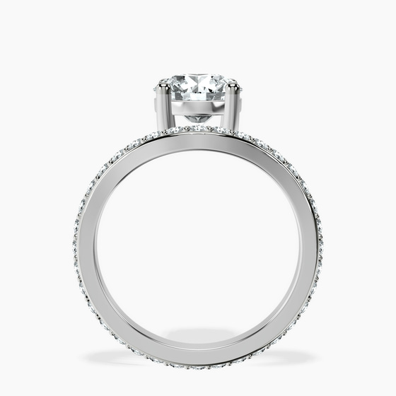Pave Crest Lab Diamond Ring top view