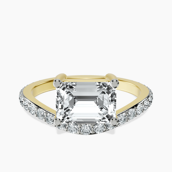 Pave Crest Lab Diamond Ring front view