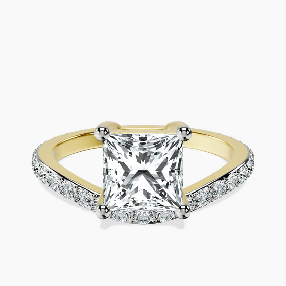 Pave Crest Lab Diamond Ring front view