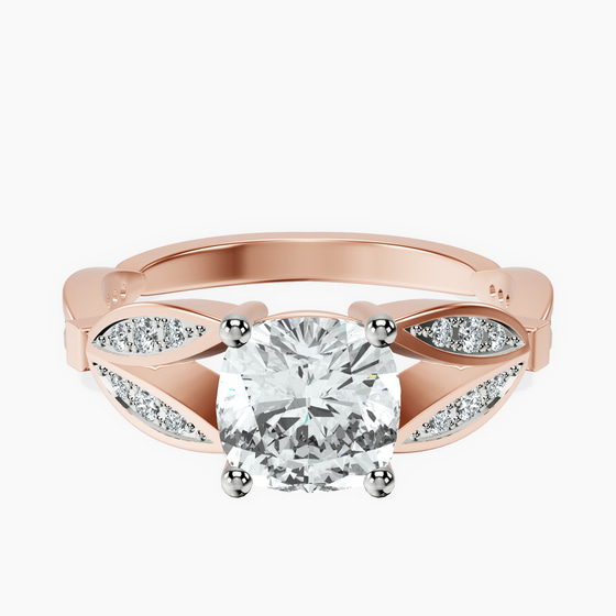 Nova Split Shank Vintage Lab Diamond Ring front view