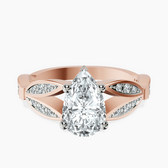 Nova Split Shank Vintage Lab Diamond Ring front view