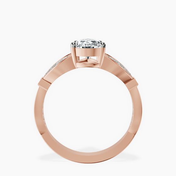 Nova Split Shank Vintage Lab Diamond Ring left view