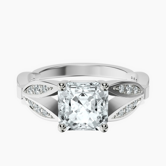 Nova Split Shank Vintage Lab Diamond Ring front view