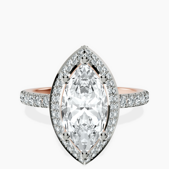 Amarya Secret Double Halo Lab Diamond Ring front view