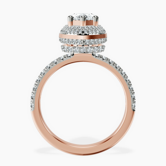 Amarya Secret Double Halo Lab Diamond Ring left view