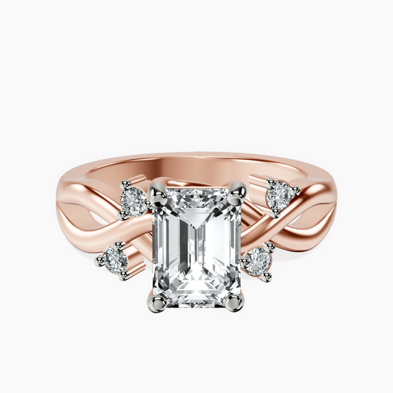 Twisted Blossom Lab Diamond Ring front view