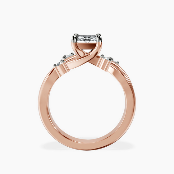 Twisted Blossom Lab Diamond Ring left view