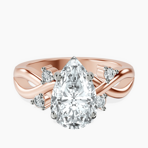 Twisted Blossom Lab Diamond Ring front view