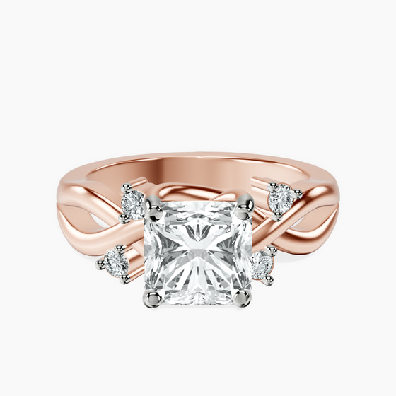 Twisted Blossom Lab Diamond Ring front view