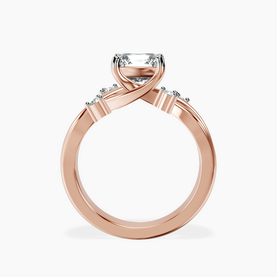Twisted Blossom Lab Diamond Ring left view