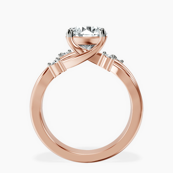 Twisted Blossom Lab Diamond Ring left view