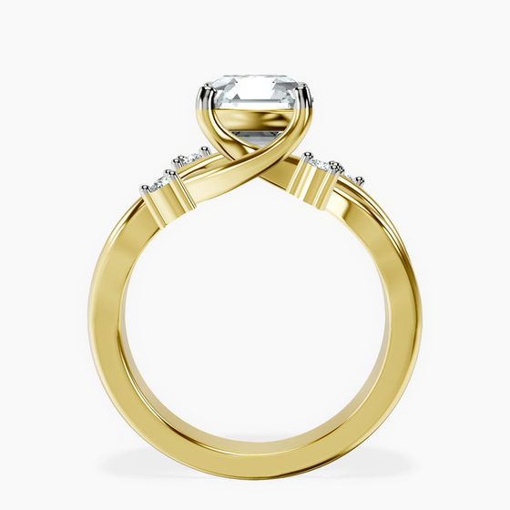 Twisted Blossom Lab Diamond Ring left view