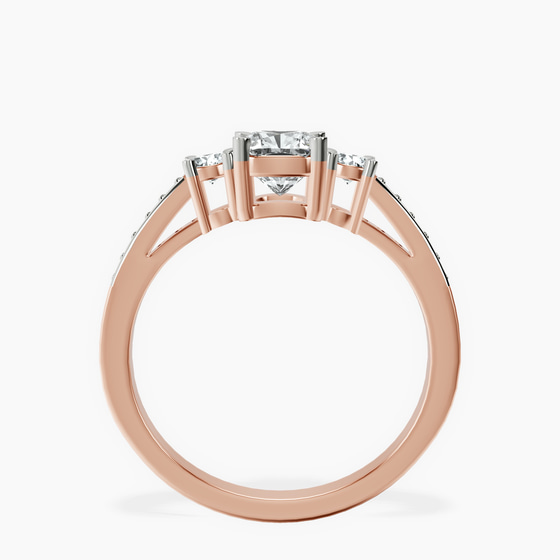 Trilogy Three Stone Lab Diamond Ring left view