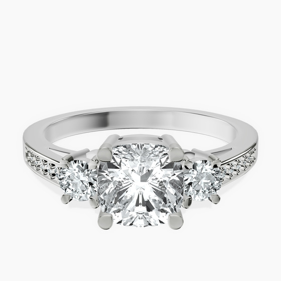 Trilogy Three Stone Lab Diamond Ring front view