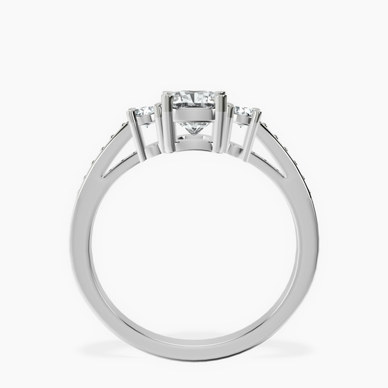 Trilogy Three Stone Lab Diamond Ring left view