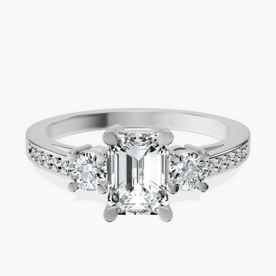Trilogy Three Stone Lab Diamond Ring front view