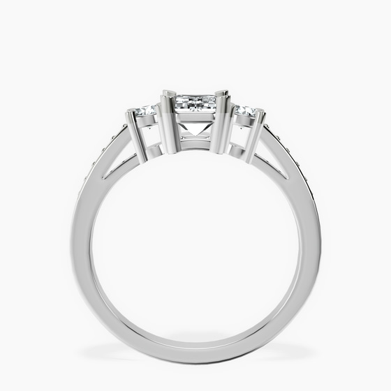Trilogy Three Stone Lab Diamond Ring left view