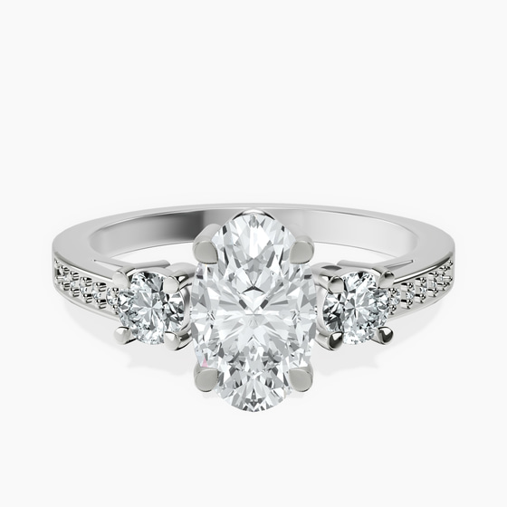 Trilogy Three Stone Lab Diamond Ring front view
