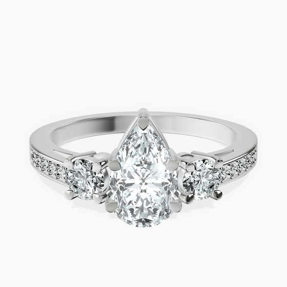 Trilogy Three Stone Lab Diamond Ring front view