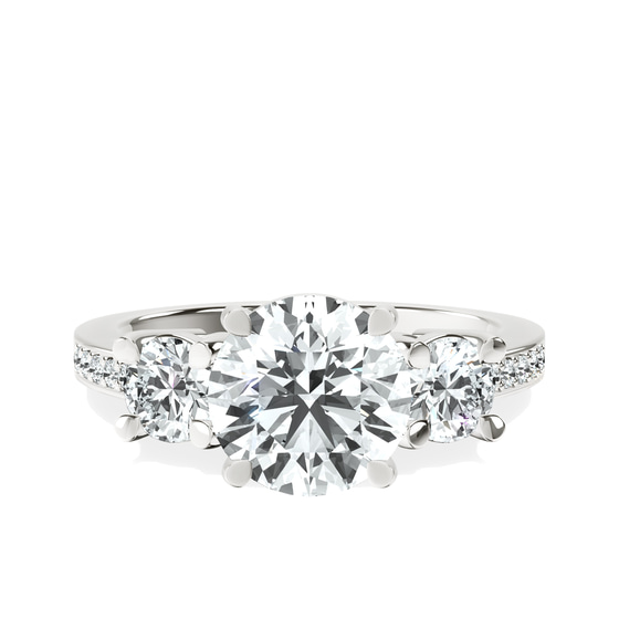 Trilogy Three Stone Lab Diamond Ring front view