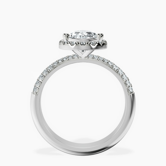 Kathrine Halo Lab Diamond Ring left view